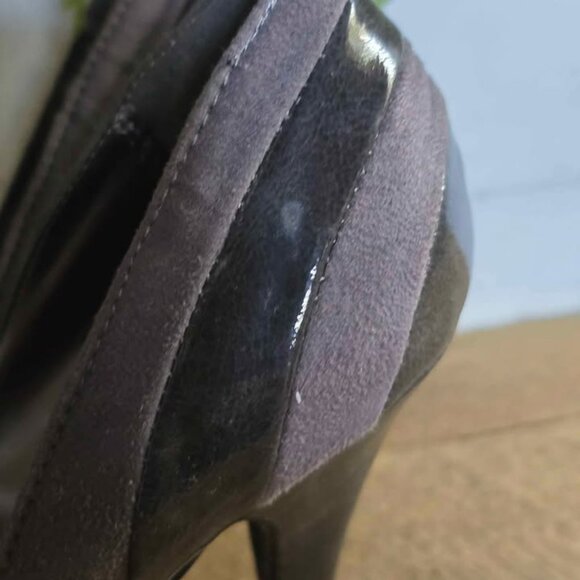 Size 8.5 Gray Maurices Peep Toe High Heels - Picture 2 of 7